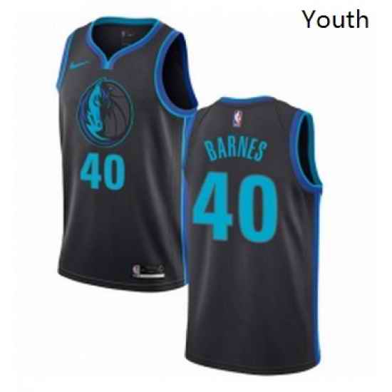 Youth Nike Dallas Mavericks 40 Harrison Barnes Swingman Charcoal NBA Jersey City Edition